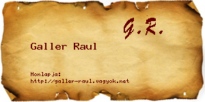 Galler Raul névjegykártya